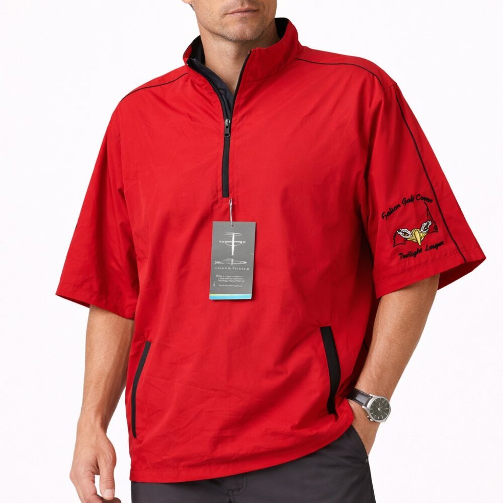 Page & Tuttle Golf Men's Red Windbreaker Pullover Jacket - Size Large - NWT